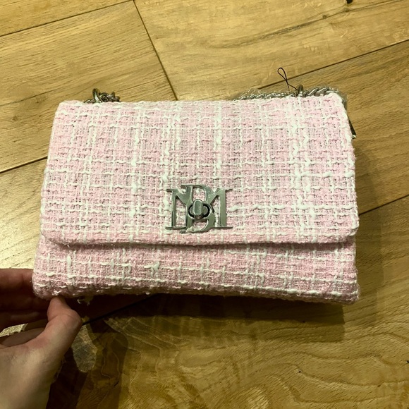 Badgley Mischka pink tweed crossbody purse - Picture 4 of 14